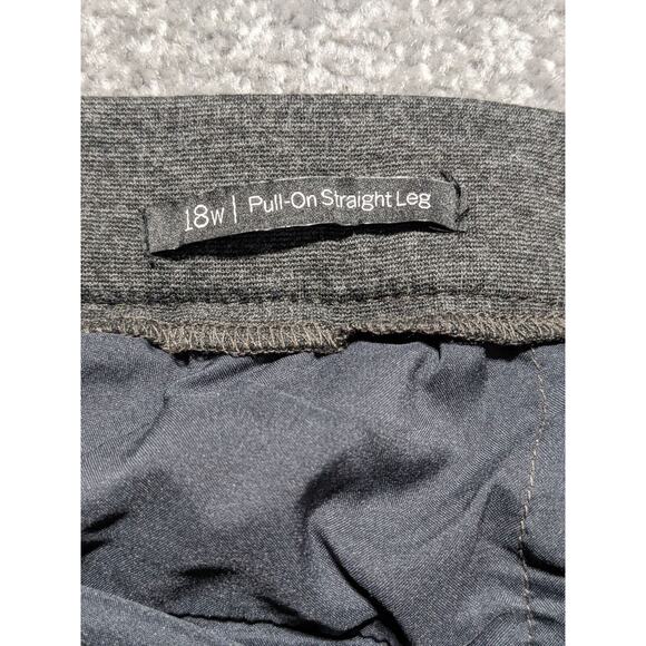 Talbots Dress Pants Women 18W Gray Pull On Pockets Straight Leg Stretch O01 - Picture 4 of 12